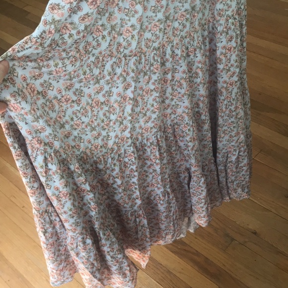 NWT Floral Tiered Backless Midi/Maxi Dress L boho summer floral romantic - Picture 5 of 11